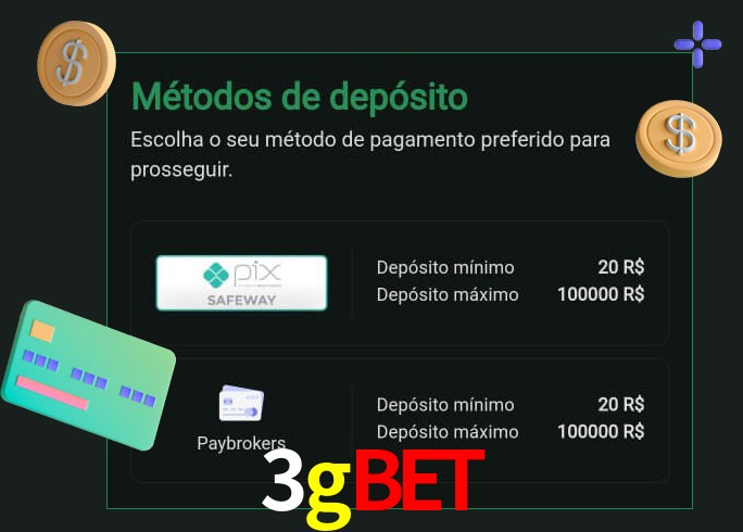 O cassino 3gbet oferece uma grande variedade de métodos de pagamento